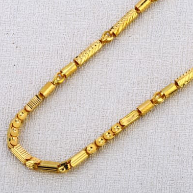 916 Gold Mens Fency Choco Chain MCH577 - Image 2