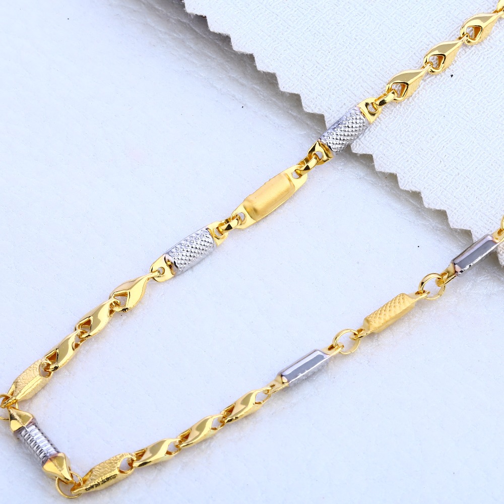 22CT Gold Mens Plain Classic Choco Chain MCH299 - Image 2