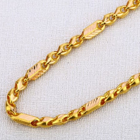 916 Gold Mens Classic Choco chain MCH463 - Image 2