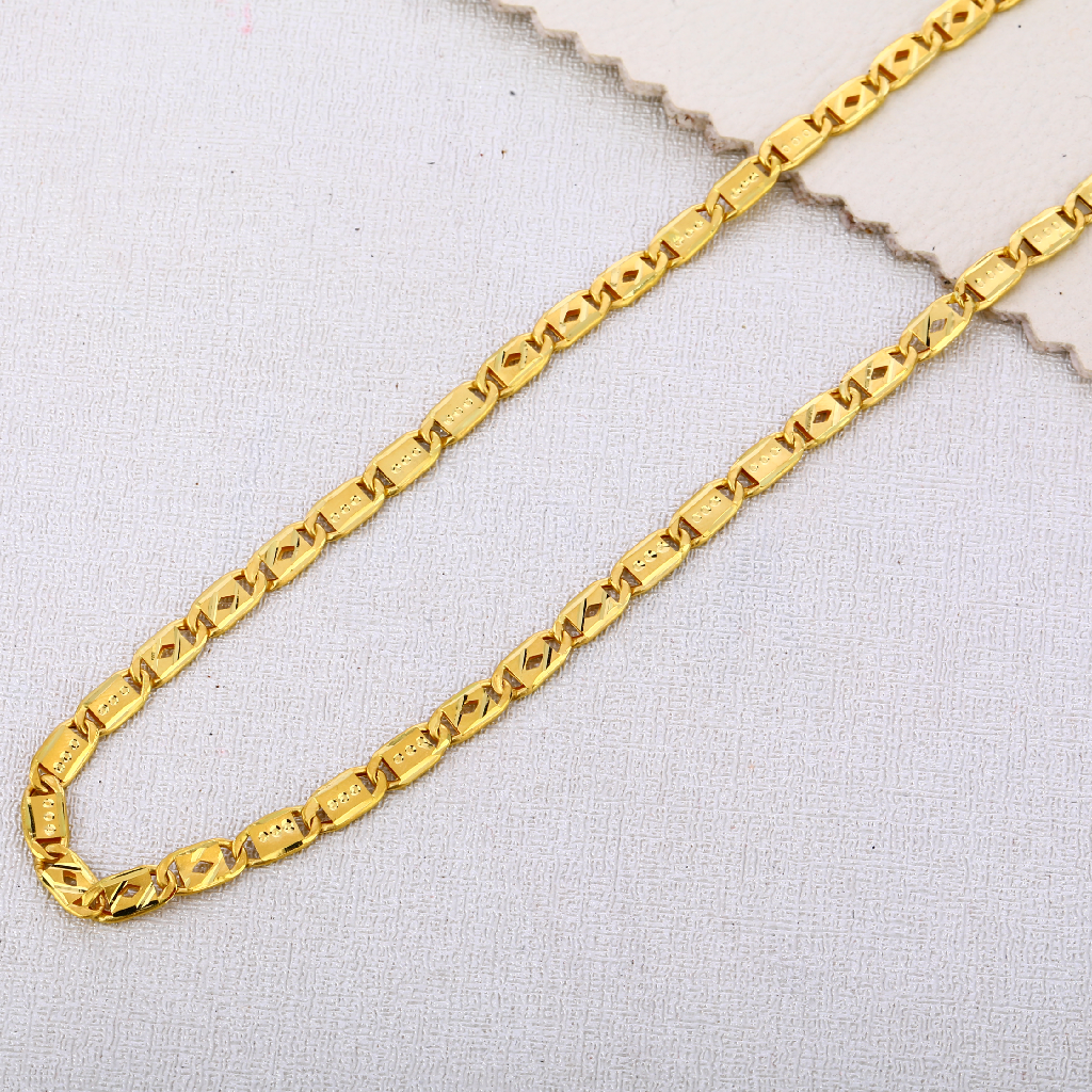 916 Gold mens Fancy Plain choco chain MCH586