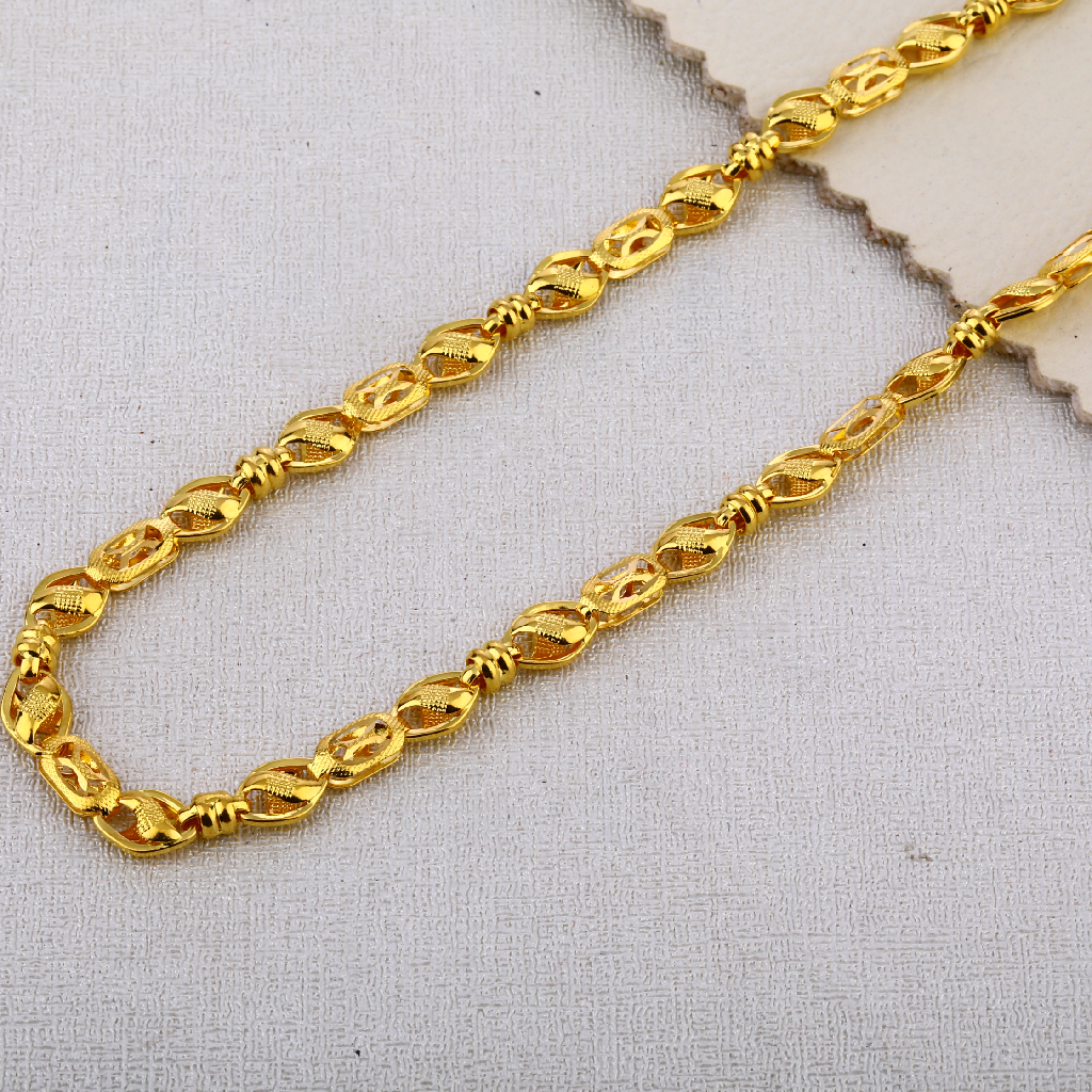 22kt gold mens Classic Plain choco chain MCH605