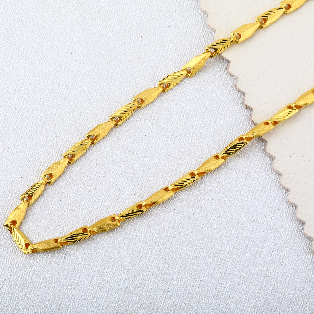 916 Gold Hallmark Mens Plain Stylish Choco Chain MCH624