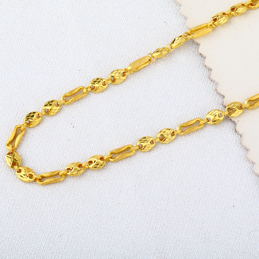 916 Gold Hallmark Mens Plain Designer Choco Chain MCH629