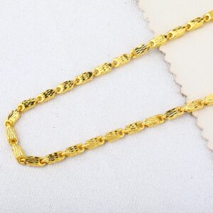 916 Gold Hallmark Mens Plain Choco Chain MCH631