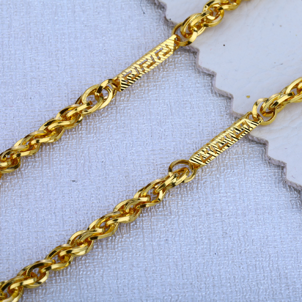 22KT Mens Plain Classic Choco Chain MCH101 - Image 3