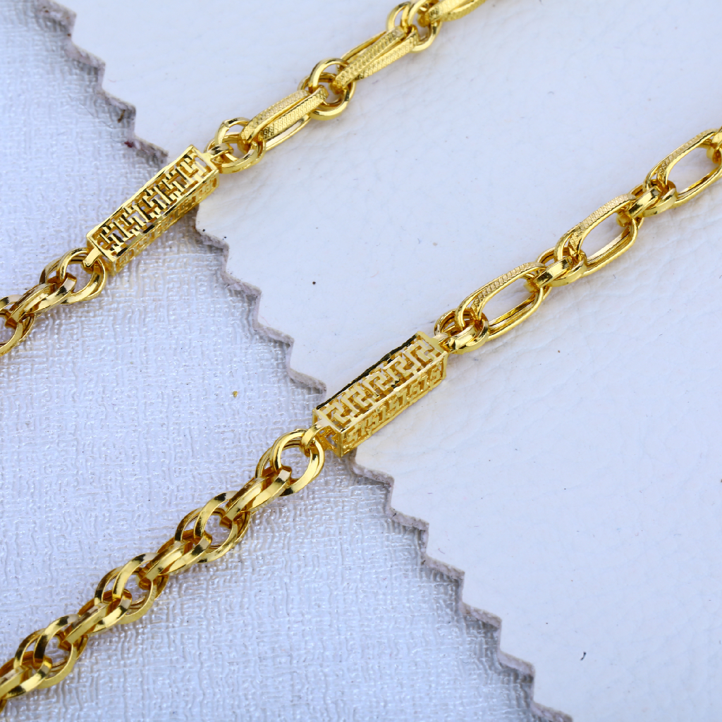 916 Gold Fancy Mens Choco Chain MCH111 - Image 3