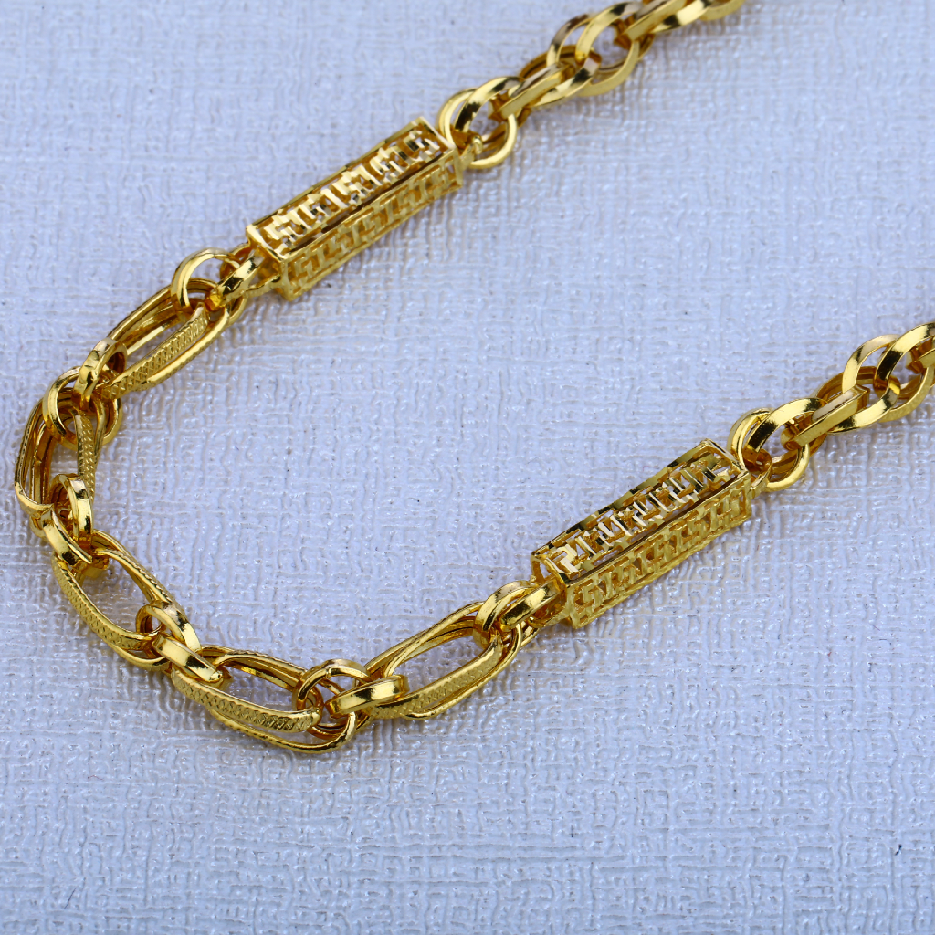 916 Gold Fancy Mens Choco Chain MCH111 - Image 2