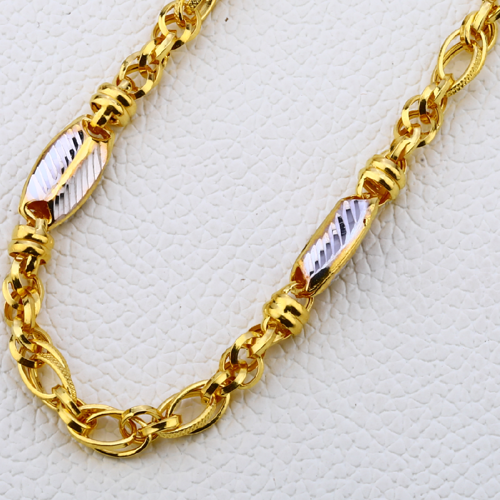 22KT Gold Mens hallmark Fancy Choco Chain MCH236 - Image 2