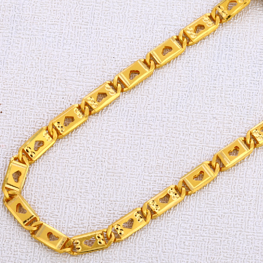 22KT Gold Mens Delicate Choco Chain MCH359 - Image 2