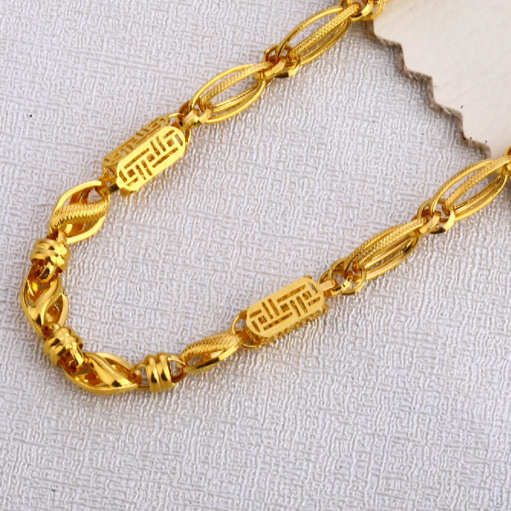 916 Gold Mens Fancy Choco Chain MCH419 - Image 2