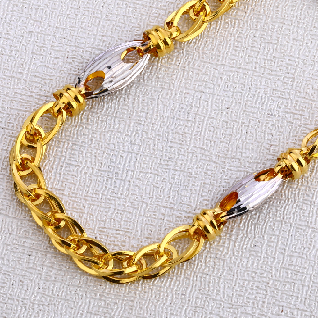 916 Gold Hallmark Fancy Choco Chain MCH426 - Image 2
