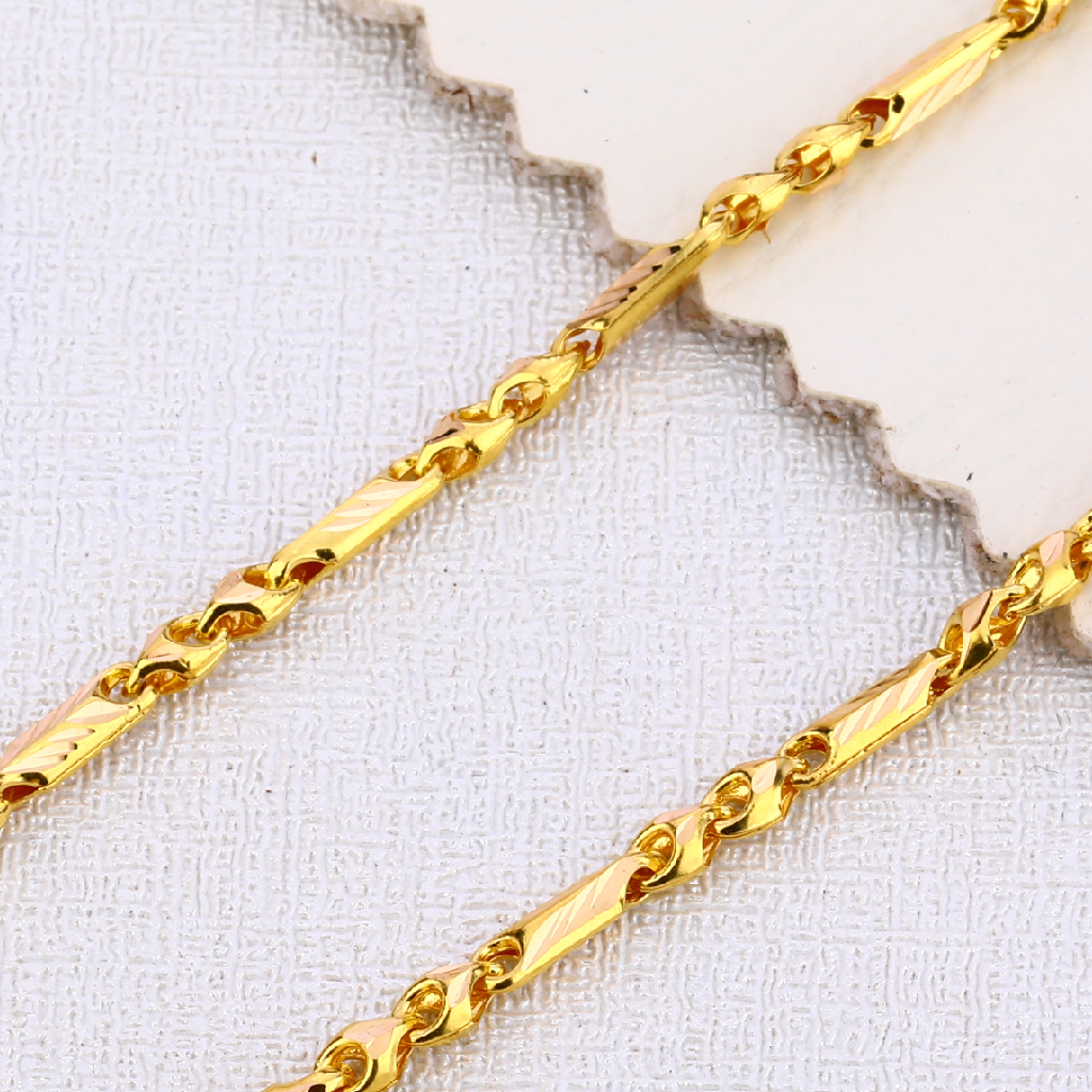 22CT Gold Mens Delicate Hallmark Choco Chain MCH444 - Image 2