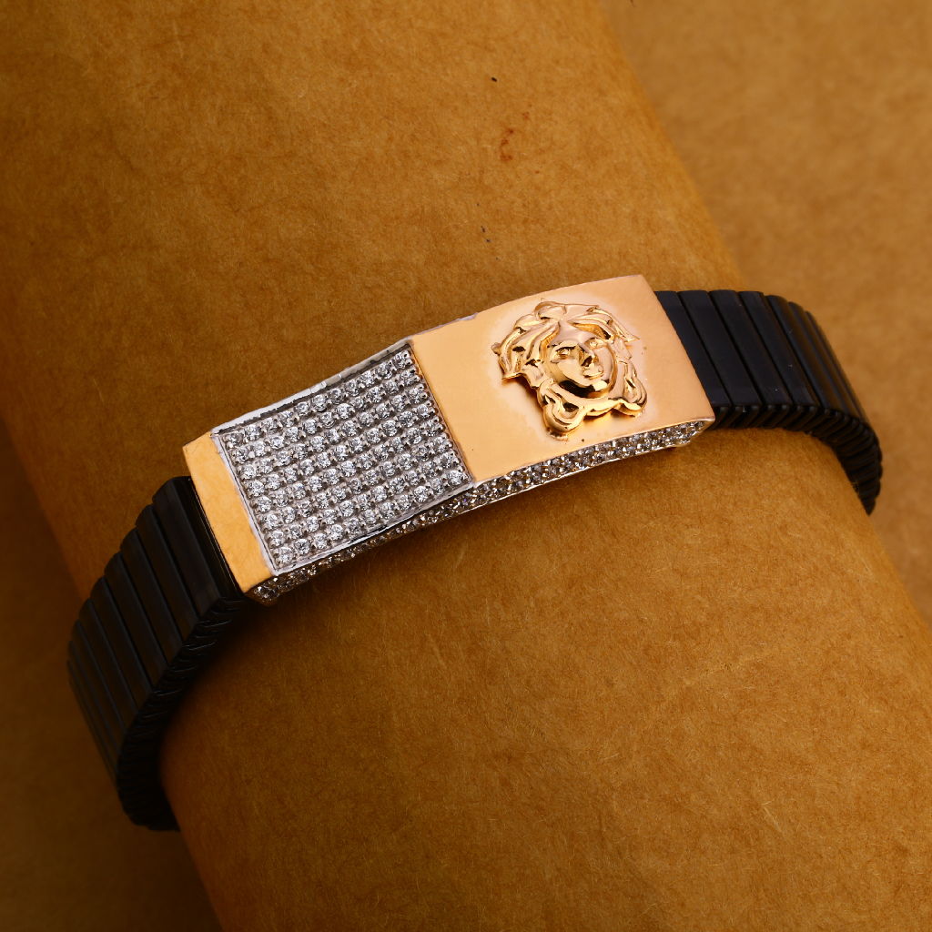 18CT ROSE Gold Hallmark Classic Leather Bracelet MLB195