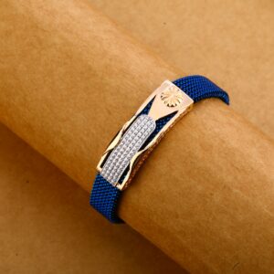 750 ROSE Gold Designer Leather Bracelet MLB295
