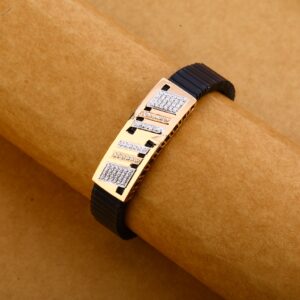 750 ROSE Gold Classic Leather Bracelet MLB296