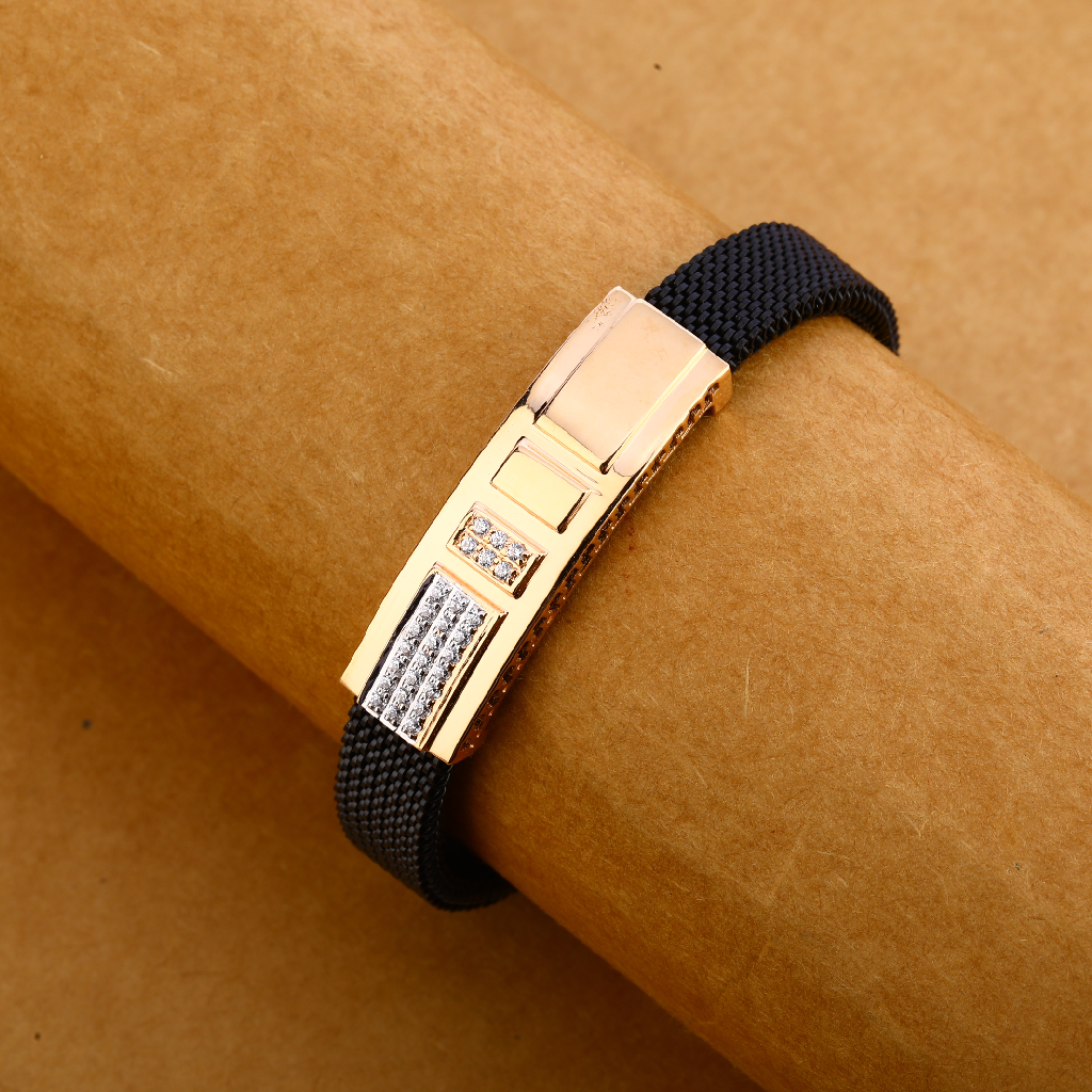 750 ROSE Gold Hallmark Stylish Mens Bracelet MLB298