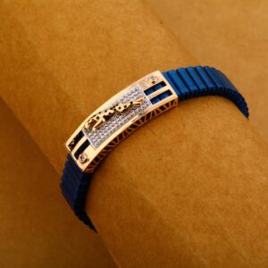 750 Rose Gold Cz Fancy Leather Bracelet MLB309