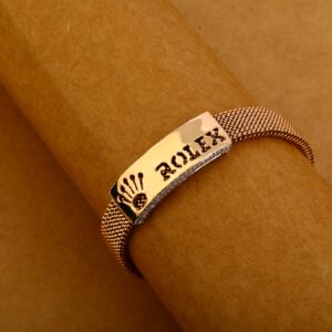 750 Rose Gold Cz Delicate Leather Bracelet MLB311