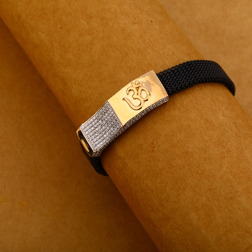 18kt rose gold gorgeous leather mens bracelet mlb329