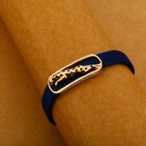 18KT Rose Gold Classic Leather Mens Bracelet MLB334