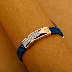 18KT Rose Gold Leather Mens Bracelet MLB335