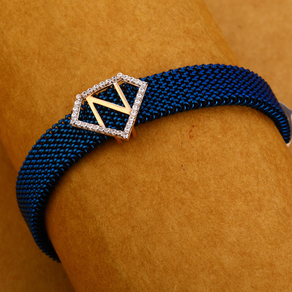 18KT CZ Rose Gold Hallmark Fancy Mens Bracelet MLB338