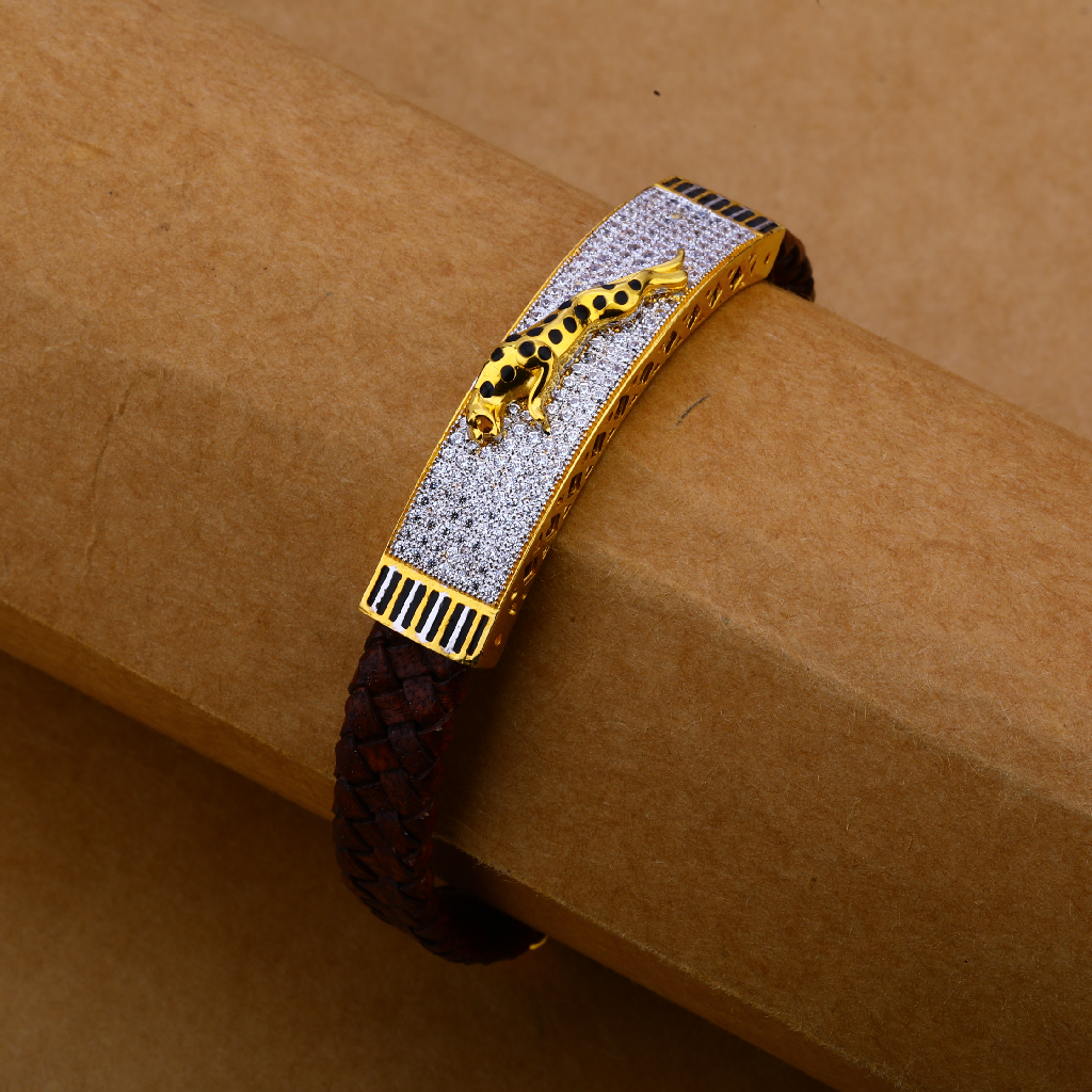18KT CZ Rose Gold Stylish Mens Bracelet MLB192