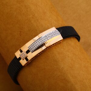 18KT CZ Rose Gold Exusive Mens Bracelet MLB196