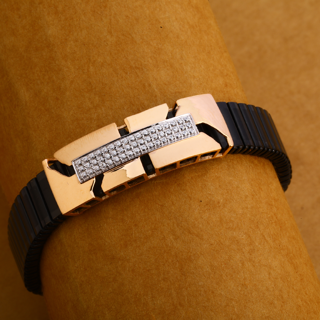 18KT CZ Rose Gold Delicate Mens Bracelet MLB197