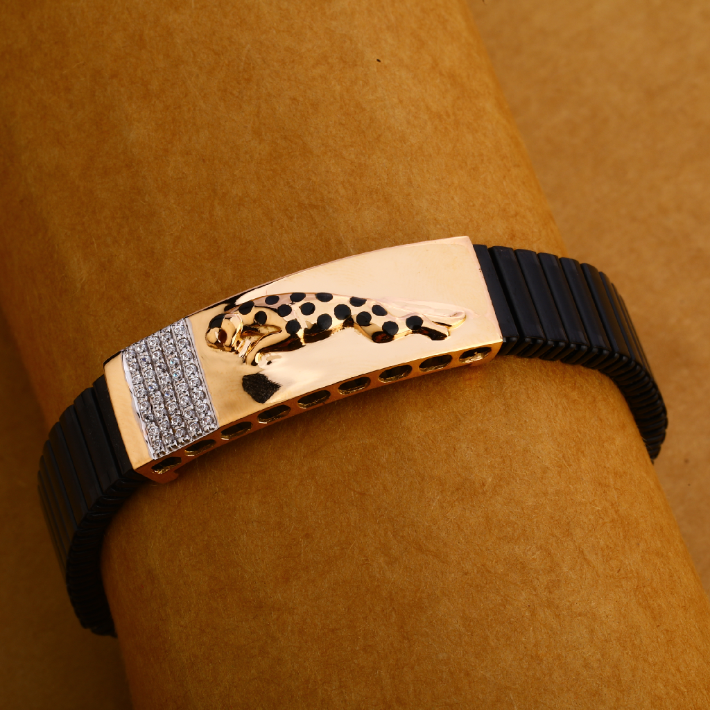 18KT CZ Rose Gold Designer Mens Bracelet MLB198