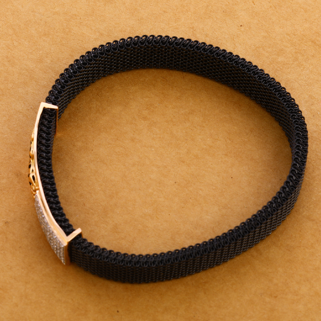 18KT Rose Gold Gentlemens Classic Leather Bracelet MLB226 - Image 2