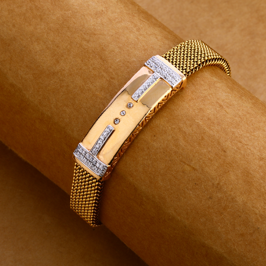 750 rose gold hallmark fancy leather bracelet mlb231