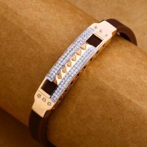 750 Rose Gold Hallmark Exclusive Leather Bracelet MLB230