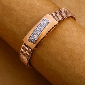 750 rose gold hallmark delicate leather bracelet mlb232
