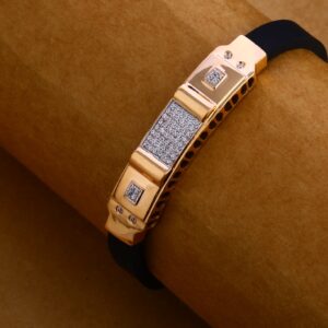 750 Rose Gold Hallmark Classic Leather Bracelet MLB234