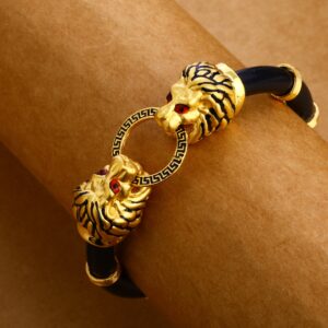 750 Rose Gold Stylish Mens Leather Bracelet MLB236