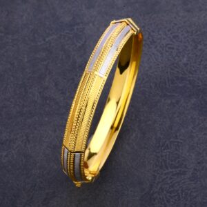 22KT Gold Mens Punjabu Gorgeous Lock Kada Bracelet MPLKB64