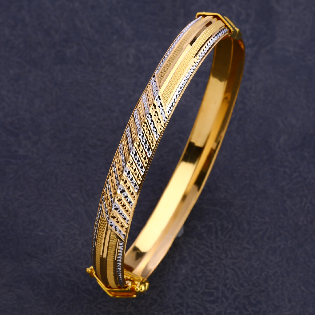 22KT Gold Mens Punjabu Delicate Lock Kada Bracelet MPLKB67