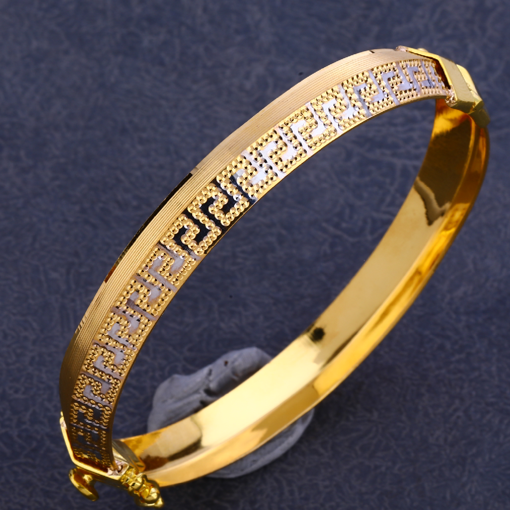 916 Gold Punjabi Mens Delicate Lock Kada MPLKB72