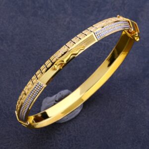 916 Gold Punjabi Mens Classic Lock Kada MPLKB74