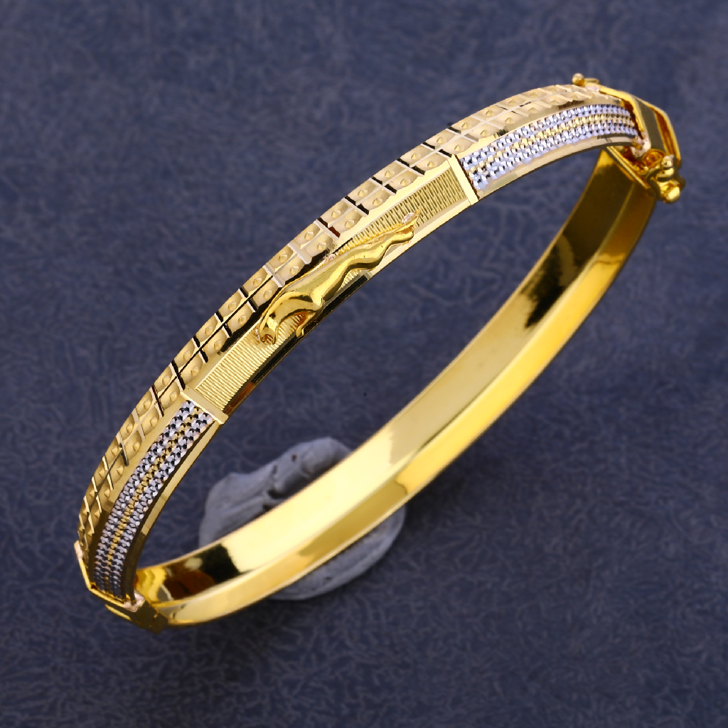 916 Gold Punjabi Mens Classic Lock Kada MPLKB74