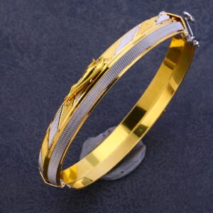 916 Gold Punjabi Mens Lock Kada Bracelet  MPLKB77