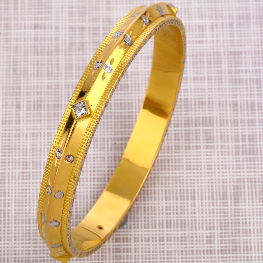 916 Gold Punjabi Delicate Gentlemens Kada Bracelet  MPKB27