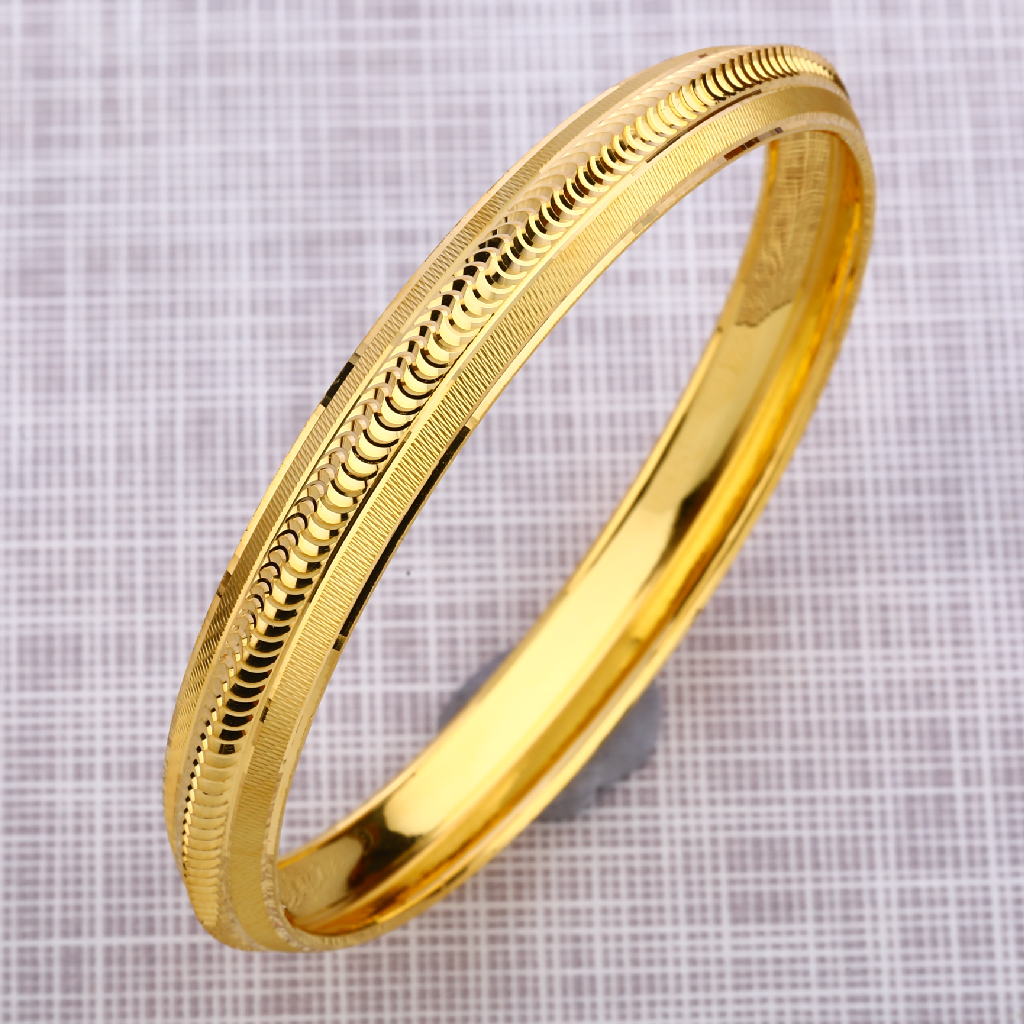 916 Gold Mens Gorgeous Punjabi Lock Kada MPKB32