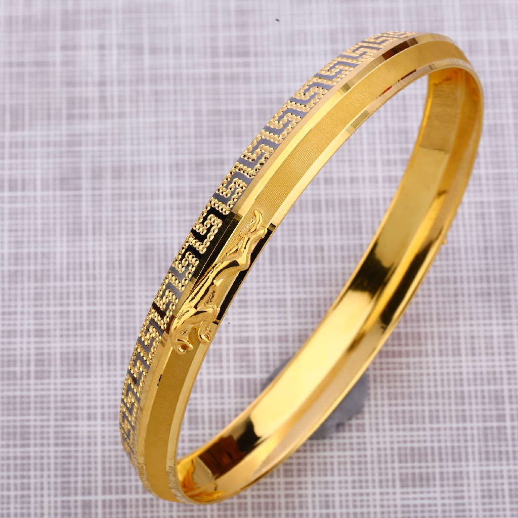 916 Gold Mens Fancy Punjabi Lock Kada MPKB33