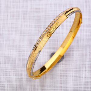 916 Gold Mens Delicate  Punjabi Lock Kada MPKB38