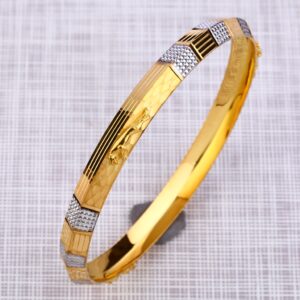 916 Gold Mens Designer Punjabi Lock Kada MPKB39