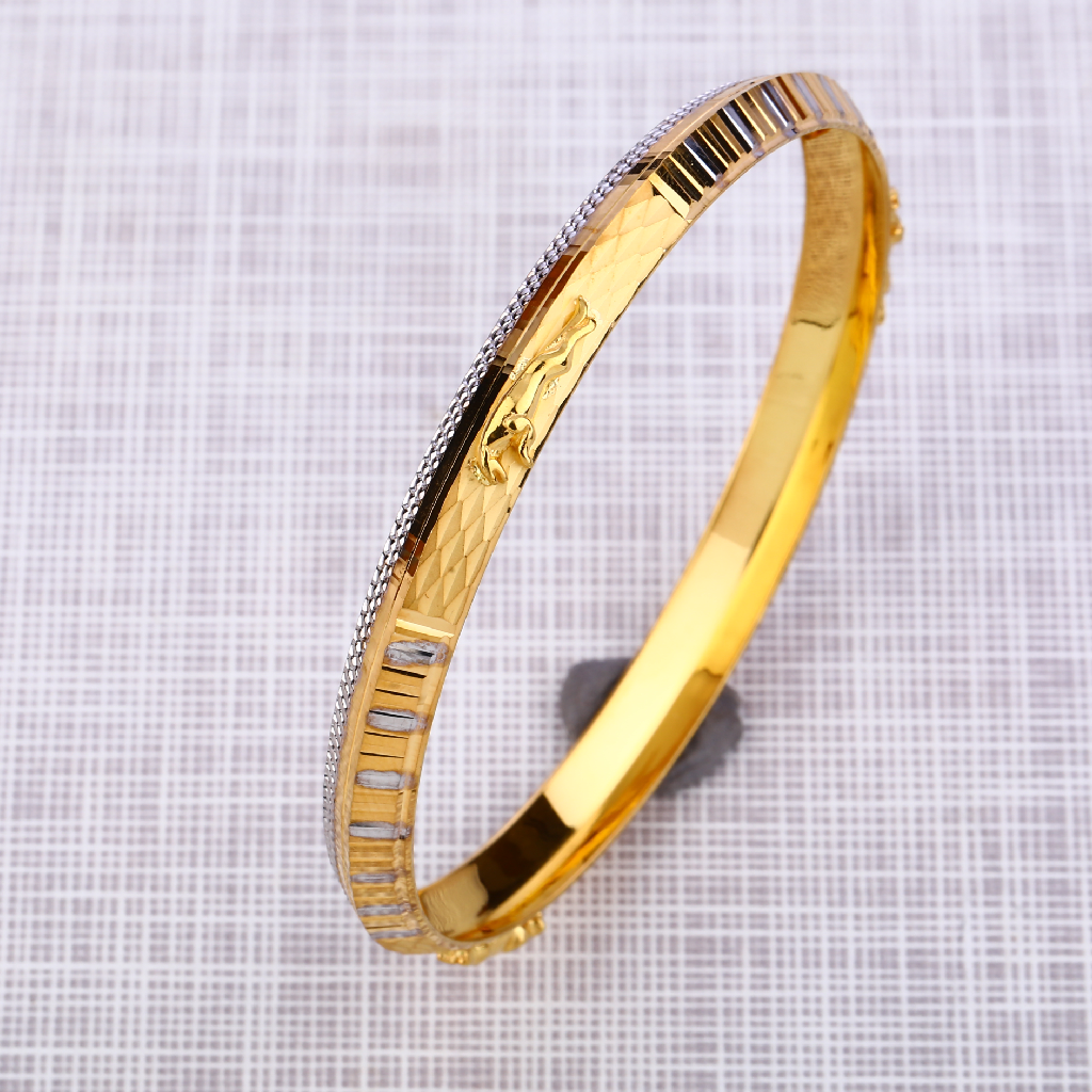916 Gold Mens Classic Punjabi Lock Kada MPKB40