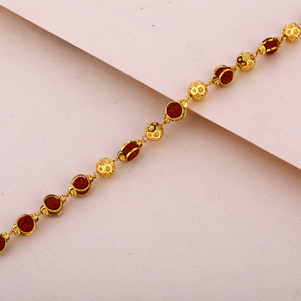 916 Gold Mens Hallmark Classic Rudraksha Bracelet MRB09