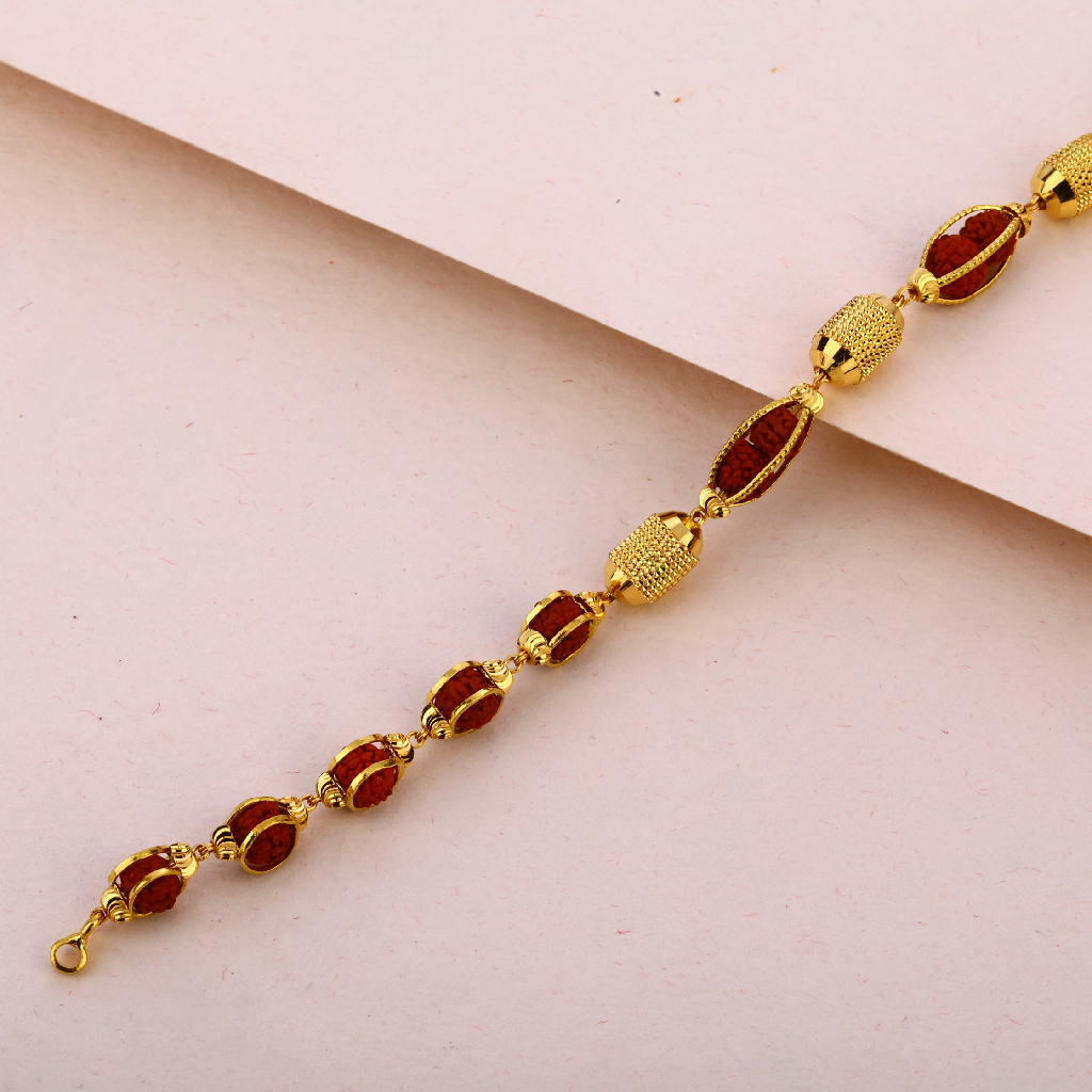 916 Gold Mens Fancy Rudraksha Bracelet MRB13